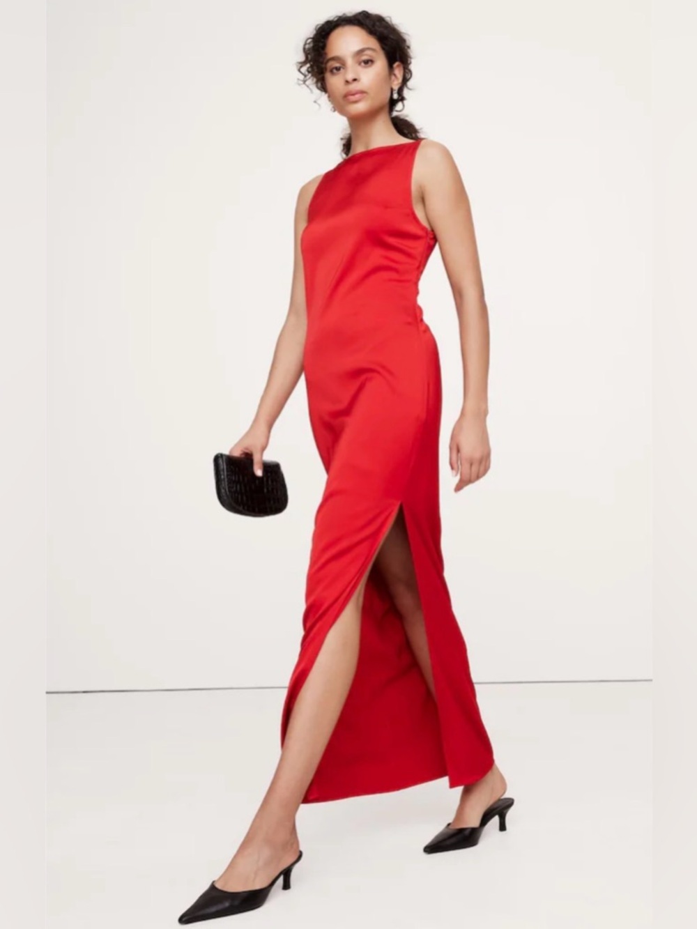 NWT✨Banana Republic Red Sleeveless Maxi Dress with Side Slit